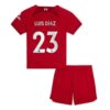 9589 PACK JUNIOR LIVERPOOL DOMICILE LUIS DIAZ. ENSEMBLE MAILLOT ET SHORT 2022 2023