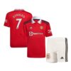 9663 PACK JUNIOR MANCHESTER UNITED DOMICILE RONALDO. ENSEMBLE MAILLOT ET SHORT 2022 2023