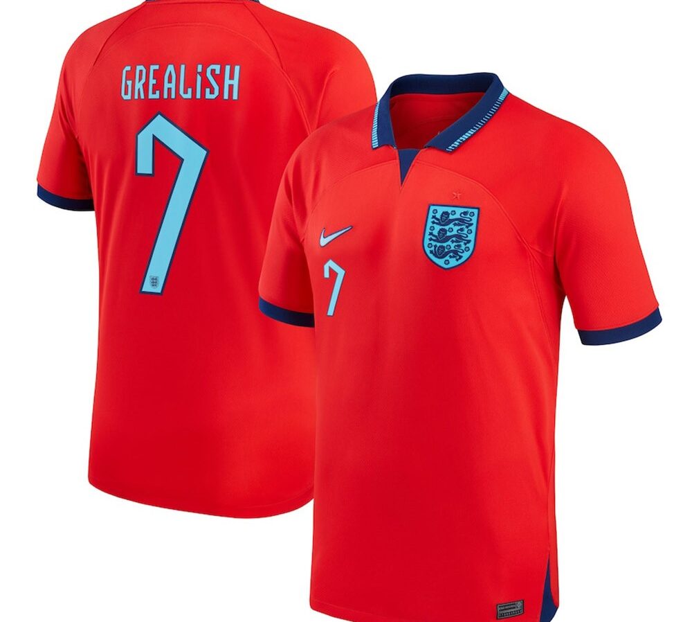 MAILLOT ANGLETERRE EXTERIEUR GREALISH 2022-2023
