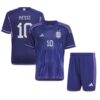 11244 PACK JUNIOR ARGENTINE EXTERIEUR MESSI. ENSEMBLE MAILLOT ET SHORT 2022 2023
