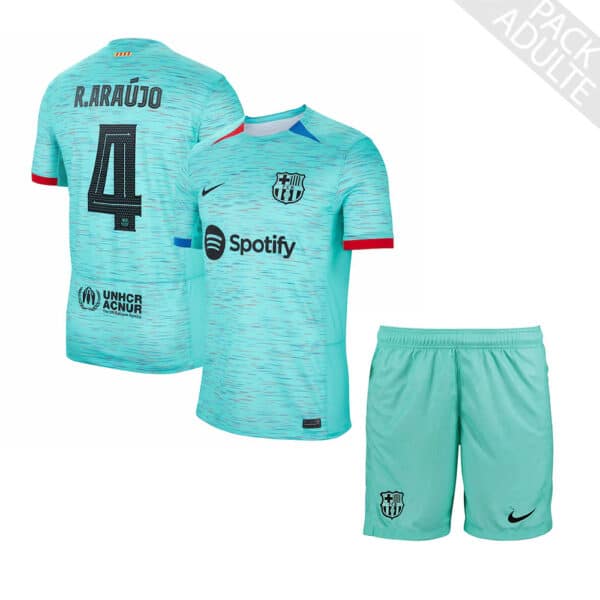 PACK FC BARCELONE THIRD RONALD ARAUJO ADULTE 2023-2024