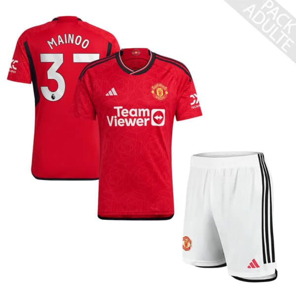 PACK MANCHESTER UNITED DOMICILE MAINOO ENSEMBLE ADULTE 2023-2024