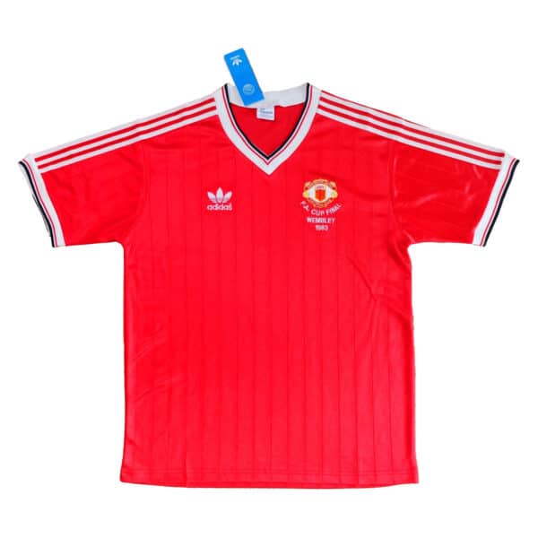 MAILLOT RETRO MANCHESTER UNITED DOMICILE EDITION F.A CUP FINAL WEMBLEY SAISON 1983-1984